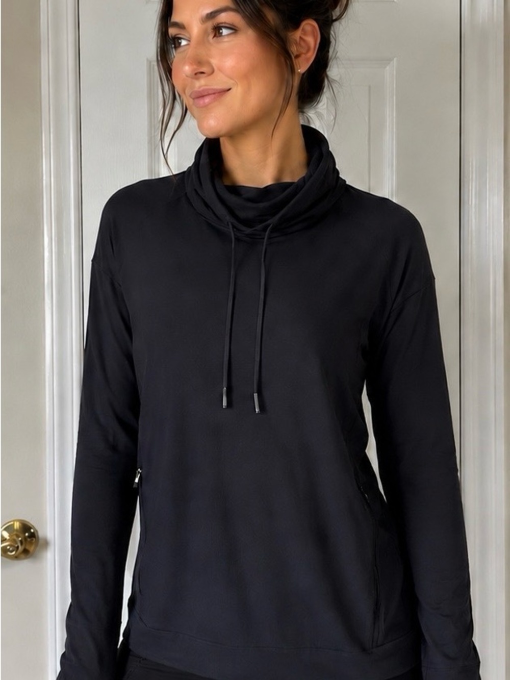 lululemon athletica Black Cowl Neck Pullover Sweater Sz 8